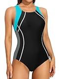 ATTRACO One Piece Swimsuit for Women Athletic Training Swimwear Chlorine Resistant Swimsuits