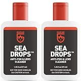 GEAR AID Sea Drops Cleaner and Anti-Fog for Dive and Snorkel Masks, Clears Up Dirty, Foggy Lenses, 1.25 fl oz