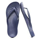 GETOEU Flip Flops for Women and Men with Arch Support Comfortable Slide Sandals Slip Resistant Shower Shoes Walking Thong Sandals,Navy,7.5-8 Women/6.5-7 Men
