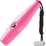 WANJOTEC Electronic Electric Whistles for Teacher Coaches Referee Pink | 3 Tones Adjustable 130db Loudest High Volume Handheld Emergency P.E.Outdoor Sports Whistle with Lanyard, Gift