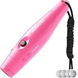 WANJOTEC Electronic Whistle for Teacher Coaches, 3 Tones Adjustable 130db Loudest High Volume Handheld Emergency Electric Whistles for Referee, P.E.Outdoor Sports Whistles with Lanyard，Gift (Pink)