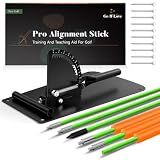 Golf Alignment Sticks Holder, Golf Training Aid with Alignment Sticks & Protective Padding, Swing Trainer Practice Teaching Aid Driving Range for Aiming, Putting, Swing, Golf Gifts for Men Women