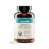 NatureWise Extra-Strength Omega 3 Fish Oil Supplement - 1000mg per Serving - 600 EPA & 400 DHA and Vitamin E - Support for Heart & Brain Health - Lemon Flavor, GMO-Free - 60 Softgels[1-Month Supply]