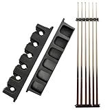 Go Pal CR1 Black Pool Cue Holder, Wall Mount Pool Stick Rack for 6 Cues Stick Storage, Pool Cue Set Rack, Pool Table Rods Organizer