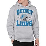 Junk Food Clothing x NFL - Detroit Lions - Team Helmet - Unisex Adult Pullover Fleece Hoodie for Men and Women - Size Large