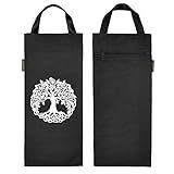 Yogalatest Yoga Sand Bag, Cotton Unfilled for Yogas, Weights and Resistance Training, Portable Fillable Weightlifting Sandbag, Tree of Life Print - Graphite