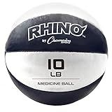 Champion Sports Exercise Medicine Ball, 9-10 lbs, Leather with No-Slip Grip, Weighted Med Ball for Weight Training, Stability, Plyometrics, Cross Training, Core Strength, Heavy Workout Ball