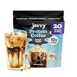 Javvy Protein Iced Coffee - Premium Whey Protein & Iced Coffees, 100% Natural Cold Brew, Zero Artificial Flavors & Sweeteners, 80mg Caffeine, No Added Sugar, 20 Servings, French Vanilla, 1 Pack