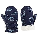 Fynnsure Toddler Mittens Lined Fleece Snow Gloves for Boys Girls Kids Winter Ski Gloves Baby Mittens Blue 2-4 Years
