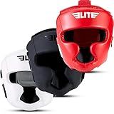 Elite Sports Best Boxing Headgear, Training Sparring Safety Head Guard for MMA, Kickboxing Trainees, Muay Thai, and Boxing for Adult Men (White)