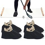 Chicingyou 2 Pairs Slide Board Booties for Smooth Gliding Reusable Washable Shoe Covers Compatible with All Fitness Hockey Slide Boards Slip-Over-Shoe Design