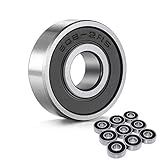 Wellgo 608-2RS Ball Bearings Skateboard Bearings Double Rubber Sealed Shielded Miniature Deep Groove Bearings 8mm x 22mm x7mm for Skateboards Inline Skate Scooter Roller Blade Skates etc -10pcs