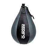 Redipo Boxing Speed Bag - PU Leather Speed Punching Bag for Boxing, MMA Training Speed Ball Reflex Ball Boxing Equipment, Punching Bag Workout Kicking Training Home Gym Exercise Speed Ball (Grey)