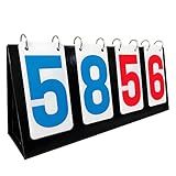 SUNIVOLSY Scoreboard, 4 Digits Portable Score Keeper Counter Flipper for Football Basketball Tennis