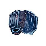 Wilson A500 12" Infield Youth Baseball Glove - Right Hand Throw, Navy/Blue/Red