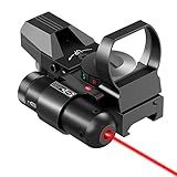 CVLIFE 1X22X33 Reflex Sight Red Dot Sight Red Green 4 Reticle Optics with Laser and Pressure Pad Switch for 20mm Rail