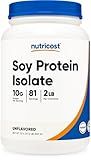 Nutricost Soy Protein Isolate Powder, 2 LB Unflavored - 10 Grams of Protein Per Serving, Vegan, GMO-Free & Gluten Free