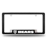Rico Industries NFL Chicago Bears Carbon Fiber 12" x 6" Chrome All Over Automotive License Plate Frame for Car/Truck/SUV