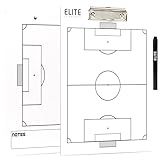 Elite Clipboards Soccer White Dry Erase Coaches Clipboard | Double-Side Soccer Coaching Whiteboard with Marker