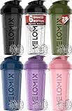 VELOMIX -6 PACK- 28 OZ Protein Shaker Bottles for Protein Mixes, Shaker Cups for Protein Shakes, Small Shaker Bottle Pack, Shaker Cup, Shakers for protein Shakes (Core Series)