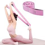 Xensamy Stretching Strap with 11 Loops for Yoga, Dance, Pilates & Physical Therapy – Stretch Band for Leg Stretching, Flexibility, Gymnastics & Ballet (11 Grids-Pink)