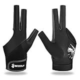 YFY Billiard Pool Gloves for Left Hand 3 Finger, Splicing Process, Snooker Cue Sport Glove Popular Sizes for Men & Women