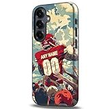 IKPYTREE Custom Football Phone Case for Samsung Galaxy A17 A16 A15 A14 5G & A36 A35 & A56 A55 A06 - Personal Name and Number - Kansas City C Athletes on Heavyduty Back Cover