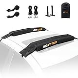 HEYTRIP Universal Soft Roof Rack Pads for Kayak/Surfboard/SUP/Canoe with 15FT Tie-Down Straps and Storage Bag