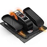 Under Desk Elliptical Machine, Electric Elliptical Leg Exerciser for Senior, Quiet and Compact Electric Seated Pedal Exerciser for Home with Monitor, Remote Control and 12 Adjustable Speeds