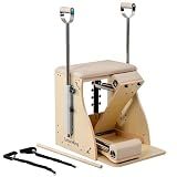 LeisureKing Pilates Combo Chair for Home Workouts, Wunda Chair with 5-Level Handles, Split Pedals, Resistance Bands, for Studio, Gym, Pilates Workout, Rehabilitation Exercises, Easy Assembly, Beige