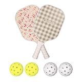 Sonix | USAPA Approved | Pickleball Paddles Set of 2 | Fiberglass Surface Pickle Ball Set with 2 Rackets, 4 Balls, & Bag | Cottage Floral