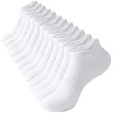 ACCFOD Womens White Ankle Socks Athletic Running Low Cut Socks With Tab 6-9