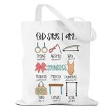VICBOU Bible Verse Canvas Tote Bag, Inspirational Religious Gymnastics Gifts Christian Gifts for Women Gym Coworker, Canvas Tote Reusable Grocery Bags for Shopping Work Beach Weekend Travel