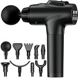 APHERMA Massage Gun, Muscle Massage Gun for Athletes Handheld Electric Deep Tissue Back Massager, Percussion Massage Device for Pain Relief with 30 Speed Levels 9 Heads Black