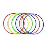 Fun Express Large 20 Inch Obstacle Course Agility Rings Set of 6 - Professional PE Equipment for Elementary School Physical Education | Carnival Games Ring Toss for Kids Outdoor Play & Field Day