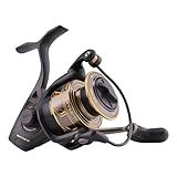 PENN Battle III Spinning Inshore Fishing Reel, HT-100 Front Drag, max of 15lb | 6.8kg, Made with Sturdy All-Aluminum Composition for Durability,Black/Gold
