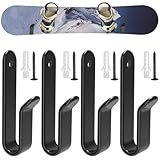 Kvlniqs 4 Pack Snowboard Wall Mount Clips, Horizontal Skateboard Wall Mount with Screws, Snowboard Display Stand, Indoor Snowboard Storage, Snowboard Wall Rack Storage and Display for Room, Garage