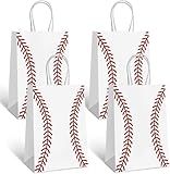 Rarapop Baseball Party Favors Gift Bags with Handle, 12 PCS Paper Snack Treat Goodie Bag for Baseball Theme Games Day Sports Goody Bags Birthday Party Decorations Supplies