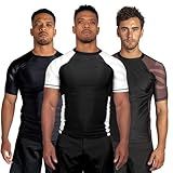 Sanabul Essential Short Sleeve Rash Guard MMA BJJ Wrestling Grappling Jiu Jitsu - White, X-Large
