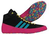 adidas Men's HVC Wrestling Shoes, Black/Cyan/Pink, 12