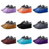 9 Pairs Reusable Shoe Covers for Indoors,Washable Shoe Covers Bowling Shoe Covers Reusable,Non Slip Shoe Covers Foot Service for Indoor Household Office Laboratory 12inch (9-colors)
