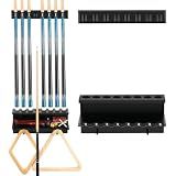 EXTCCT Wall Mount Pool Stick Holder - Billiards Pool Cue Rack, 8-Cue Black
