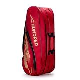 Hundred Cosmogear Badminton Kit-bag (Red, Size: Large) | Double Zipper | Bag with Front Zipper Pocket | Material: Polyester| Padded Back Straps | Easy-Carry Handle