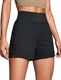 CRZ YOGA Mid Waisted Split Hiking Shorts 4" Black Small