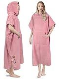 SUN CUBE Surf Poncho Changing Robe, Women Hooded Changing Towel, Pink