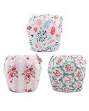 Babygoal Reusable Baby Girl Swim Diapers 3 Pack - Adjustable Washable for 0-8 Months Infants - Ideal for Swimming Lessons - Flower Design