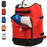 MARITTON Ski Boot Bag - Ski Boots and Snowboard Boots Travel Backpack for Ski Helmet, Goggles, Gloves, Skis, Snowboard & Accessories. (red)