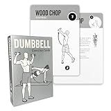 Dumbbell Workout Cards, 62 Large 5"x3.5" Exercise Cards for Home & Gym, Strength Training, Muscle Building, Beginner Fitness Guide, Fitness Cards for Men & Women
