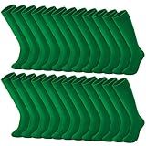 Regilt 24 Pairs Kids Youth Soccer Baseball Socks, Bulk Softball Football Team Socks Knee High Tube Sock (US, Alpha, Medium, Regular, Regular, Green)