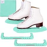 CRS Cross Ice Skate Guards, Soakers and Towel Gift Set. Essential Ice Skating Hard Guard and Soft Skate Blade Cover Accessories for Figure Skating or Hockey (Sit Spin Sea Foam, Large)